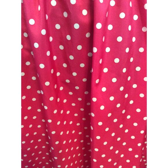 Pink Polka Dot Skirt `Pocket Size Medium M Vintage Elastic Waist - Picture 3 of 4